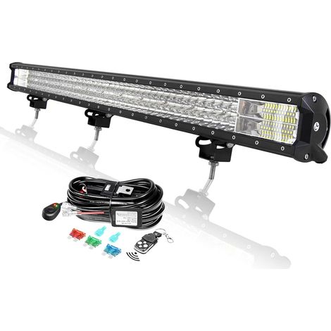Barre LED 100 cm avec Câblage Stroboscope Rampe LED Étanche 12V 24V Projecteur LED Longue Portée Feux Phare de Travail pour Véhicules 4x4 Voiture Camion Tracteur Quad (1/5)