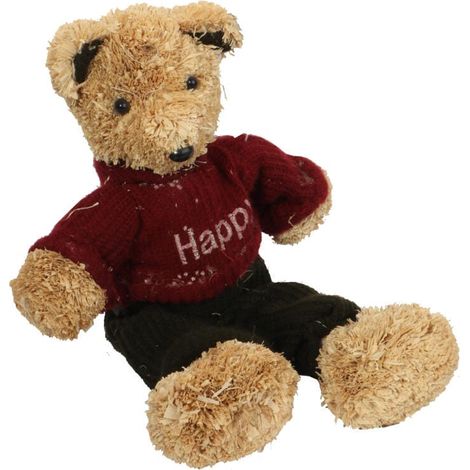 Orso della segatura seduto con un maglione marrone (1/3)