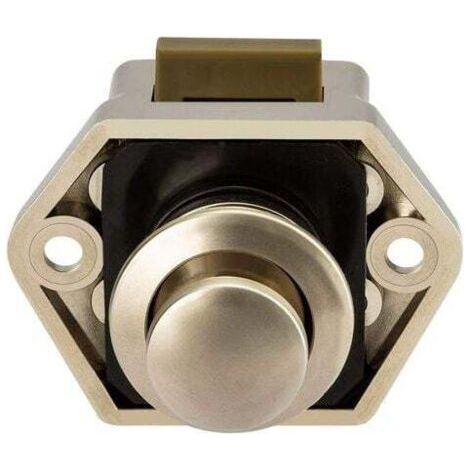 Bouton poussoir Loquet - sans clé Serrure de meuble Fermoir Bouton de porte de placard pour RV caravane de moteur 2 pièces Nickel (1/4)