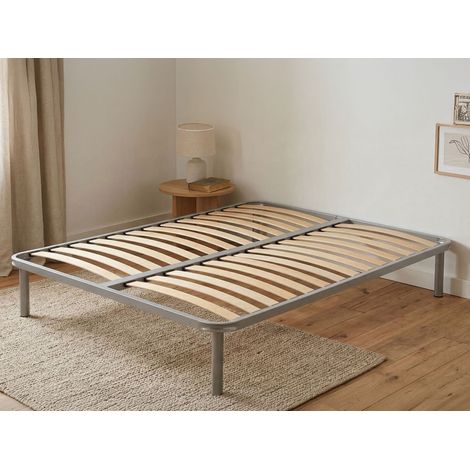 Dmora - Quadratische und eine halbe Bettbasis Dabasso, Orthopädische Basis aus Birkensperrholz mit 13 Latten, 100% Made in Italy, Cm 120x190h34 (1/3)