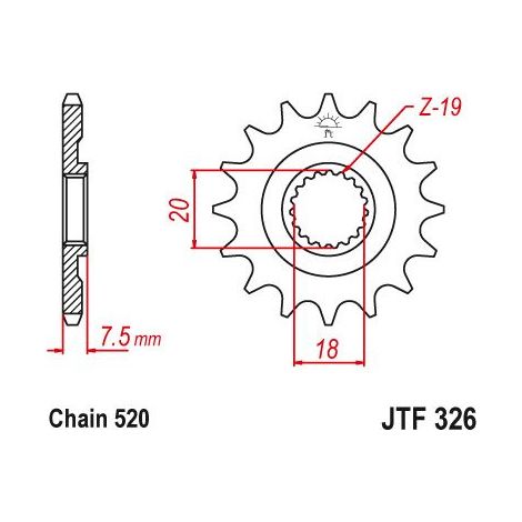 Pignon TT Lightweight Honda - 520 - 13 Dents - Similaire JTF326 - Made in Germany (1/2)