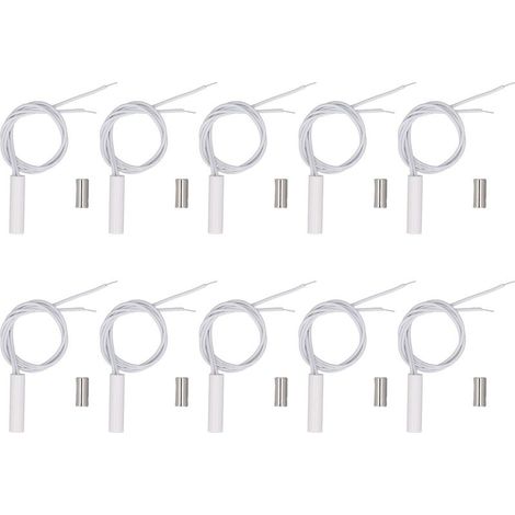 Capteur de sécurité filaire encastré pour porte et fenêtre, interrupteur à lames intégré, DC100V, pour système d'alarme, 10 ensembles (1/5)