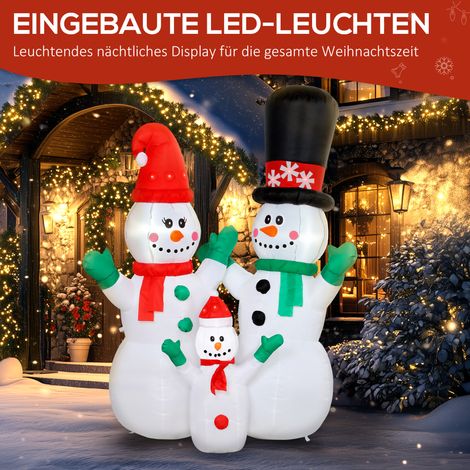 Famille de bonhommes de neige gonflables, décoration de Noël de 1,8 m avec éclairage LED pour intérieur et extérieur (1/4)