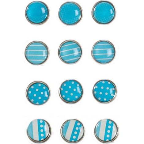 Graine Créative - Magnet époxy mini Ø12mm Bleu 12 pièces