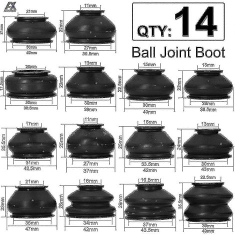 Lot de 14 soufflets de protection en caoutchouc pour rotules de direction et suspension de voiture universelles, accessoires Zekai (1/4)