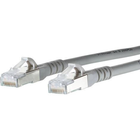 Metz Connect 130845B533-E RJ45 Câble réseau, câble patch CAT 6a S/FTP 25.00 m gris avec cliquet d'en (1/2)