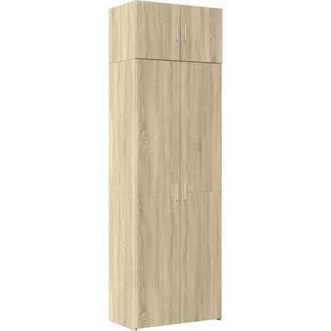 Armario alto de madera de ingeniería 70 x 42,5 x 225 cm gran capacidad múltiples compartimentos madera de ingeniería de roble Sonoma 020055576 (1/5)