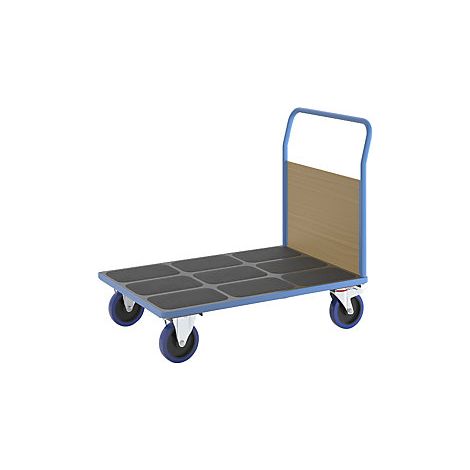 eurokraft pro  Carrello a pianale con sponde in legno  ruote