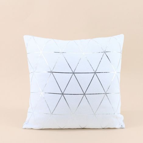 Coussin graphique blanc, argent 40x40cm