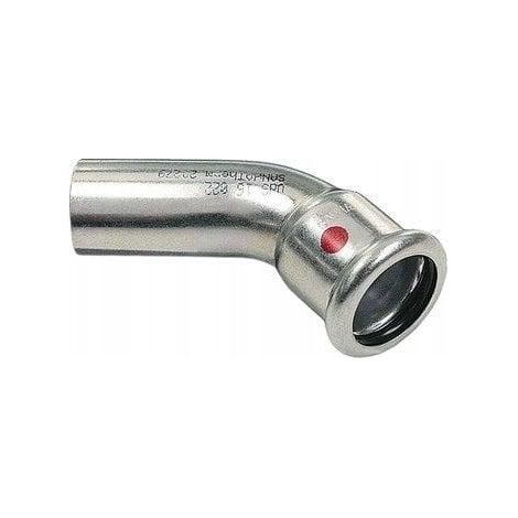 Sanha Coude 45° acier pour plomberie durable 67 mm (1/2)