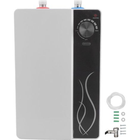 8L électrique Mini réservoir chauffe-eau,chauffe-eau électrique,avec sortie d'eau supérieure,pour cuisine EU 220 V,blanc (1/5)