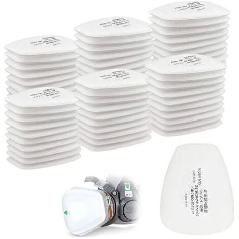 60er-Pack 3M Baumwollfilter, Vollgesichtsmaskenfilter, 5n11 CN-Einsatzfilter, Baumwollfilter für 6000, 6200, 6800, 7501, 7502, FF402 Filter (Weiß) (1/5)