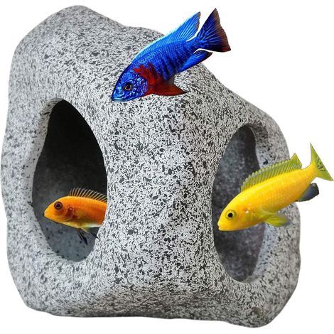 Aquarium-Versteck für Wassertiere zum Brüten, Spielen und Ausruhen, sichere und ungiftige Keramikornamente, dekorativer Stein für Kämpfer (1/5)