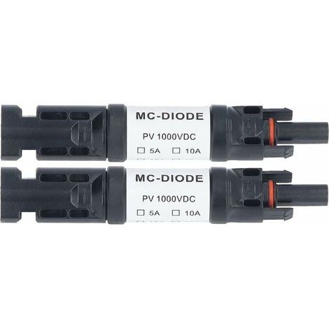 Connecteur PV Solaire Diode Anti retour Intégrée IP68 étanche pour Connexion Panneau 20A Lot de 2 1000 V (1/5)