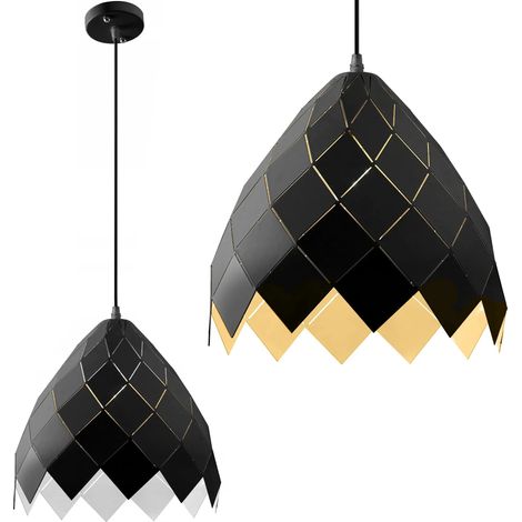 LAMPADA A SOSPENSIONE PENSILE METALLICO NERO APP338-1CP E27 (1/5)