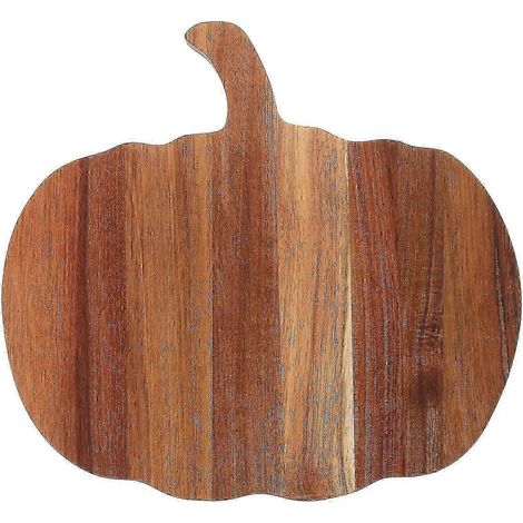 Planche à découper en bois pour viande, fruits et légumes, en forme de citrouille, idéale pour la préparation des repas. (1/2)