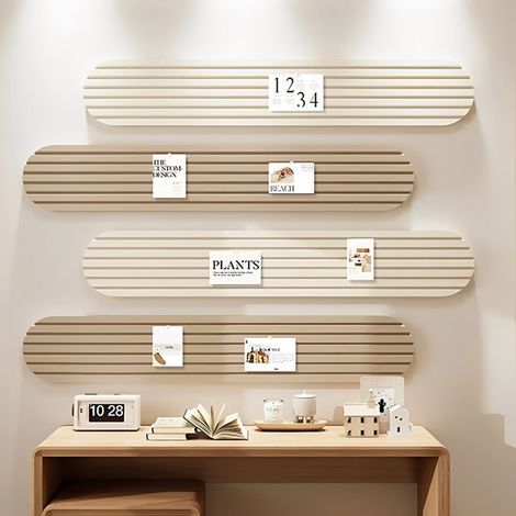 bandes de feutre adhésives pour tableau d'affichage en liège, décoration intérieure pour notes adhésives, photos et agendas, 20 x 80 cm, beige clair (1/5)