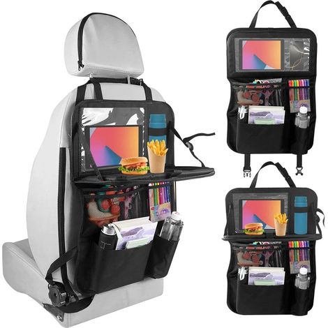 Organisateur Voiture Enfant, Protection Siege Voiture, Protege Rangement Auto, avec Support Tablette et Multi-Poches, Kick Mats Imperméabl, Organiseur pour Bouteilles Jouets Livres (1/5)