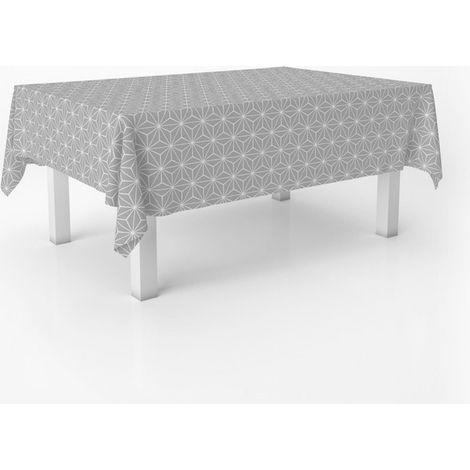 Nappe Toile cirée Anti-Taches Lavable carrée 140x140 Polygon Gris (1/4)