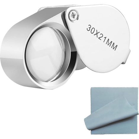 Loupe Bijoutier Professionnel 30x, Verre Grossissant 21 mm pour Bijoux, Antiquités, Botaniste et Horloger, Lentille Oculaire (1/5)