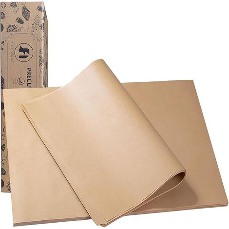 Lot de 100 feuilles de papier sulfurisé de 40,6 x 61 cm, feuilles de papier sulfurisé antiadhésives prédécoupées pour la cuisson, la cuisine, les grillades, la friteuse à air et la cuisson à la vapeur (1/5)