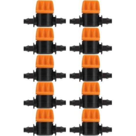 20 Pièces Vanne de Commutation D'irrigation Goutte à Goutte 4/7 Connecteur de Tube D'irrigation Connecteurs de Tuyau Vanne Barbelée Convient pour Jardin Agricole