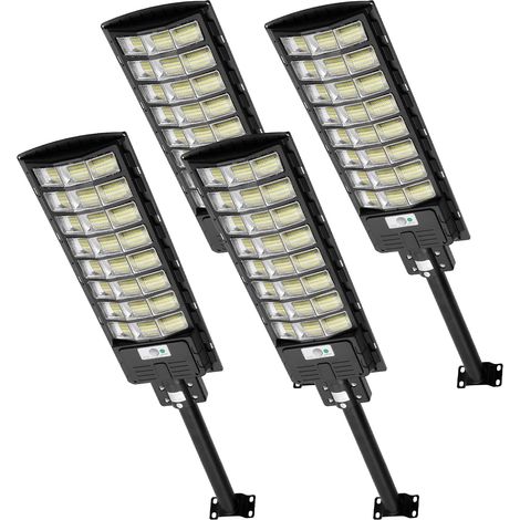 2 Packs 600W Réverbère Solaire Extérieur, Lampe Solaire à LED avec Détecteur de Mouvement et Télécommande, Projecteur Solaire IP65 étanche, 6500K Spot Solaire Extérieur Minuterie Pour Jardin (1/5)