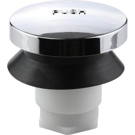 Bouchon de baignoire tactile - 1 unité - Plastique chromé - Ouverture par pression - Pour salle de bain - Diamètre 5,1 cm (1/5)