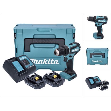 Makita DDF 485 SYJ Akku Bohrschrauber 18 V 50 Nm Brushless + 2x Akku 1,5 Ah + Ladegerät + Makpac
