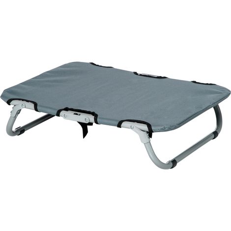 Faltbares Hundebett aus Stahl und Oxford-Gewebe, für drinnen und draußen, 59 x 46 x 15 cm, grau