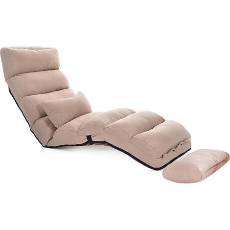 Canapé-lit simple, multi-positions, réglable avec dossier et coussin réglables, amovible, pour salon et chambre à coucher (kaki) (1/5)