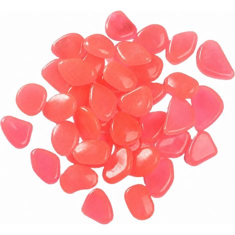 Pierres phosphorescentes roses, lot de 100, galets lumineux pour la décoration d'aquariums et de jardins (1/4)