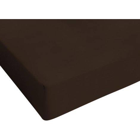 Drap-housse Jersey brun 80/90/100x200cm (1/2)