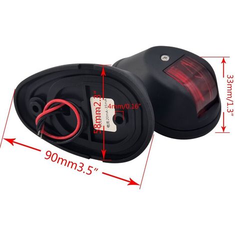 Schwarze LED-Seitenmarkierungsleuchten, 12–24 V, 91,5 x 59 x 33 mm, Zubehör für Schiffs- und Yachtbau, ISURE, 100 Lux (1/3)