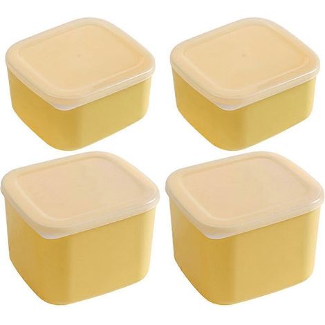 Lot de 4 boîtes de conservation pour fromage avec couvercles, boîte à fromage pour réfrigérateur, porte-gingembre et ail (1/2)
