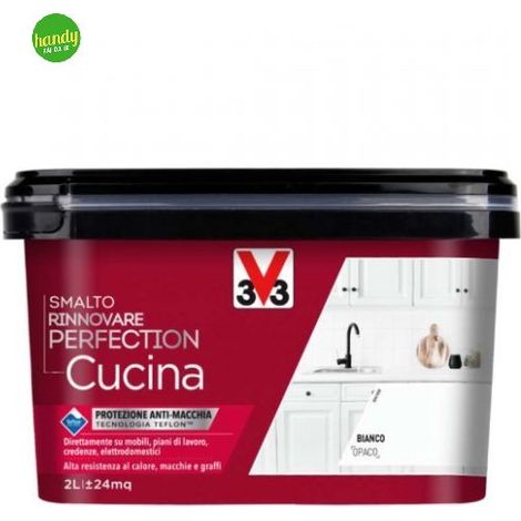 V33 Smalto Rinnovare Perfection Cucina Bianco Opaco 2 L
