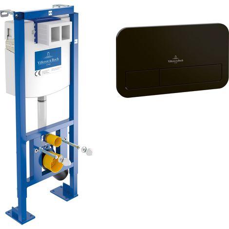 Villeroy & Boch Pack Bâti-support autoportant ViConnect + Plaque de commande noir mat (1/5)