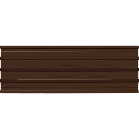 Panneau de toiture 12 pcs Marron 129 x 45 cm Acier galvanisé (1/4)