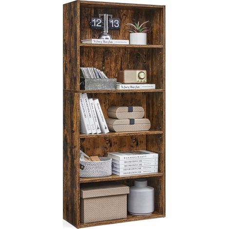 Bibliothèque, Étagère sur 5 Niveaux, Meuble de Rangement Ouvert (1/5)