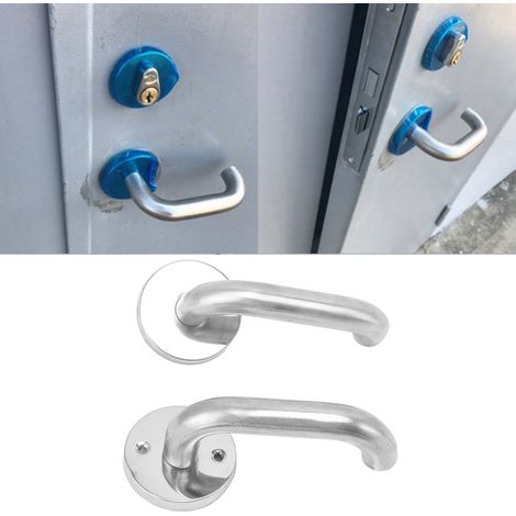 Sicherheitstürgriff aus Edelstahl für Feuerschutztüren mit Kupfer-Schließzylinder – ergonomisches Öffnen und Schließen, Gewicht 839 g, inklusive 3 Schlüsseln und Schrauben. (1/5)