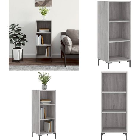 Sideboard Grau Sonoma 34,5x32,5x90 cm Holzwerkstoff - Schreibtisch - Wohnzimmermöbel - Sideboard - Grau - Holzmöbel - Home & Living (1/5)