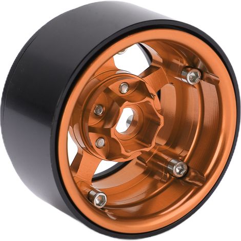 Jantes en alliage aluminium 5 trous 1,9" à blocage perles, couleur or rose, pour pneus RC sans taches.