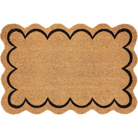 Zerbino di benvenuto in fibra di cocco antiscivolo 60 x 90 cm con supporto in PVC e design ondulato