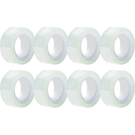 1,8 cm breite und 13 m lange Rollen transparenten Klebebands aus Fiberglas, stark und mit hoher Klebkraft, ideal zum Verpacken und für Heimwerkerarbeiten. (1/5)