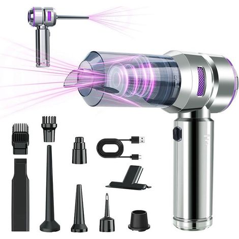 Aspirateur à Main,16000Pa Puissance D'aspiration,Moteur sans Balais à Grande Vitesse, Filtre HEPA Lavable pour Les Poils d'animaux,A (1/5)