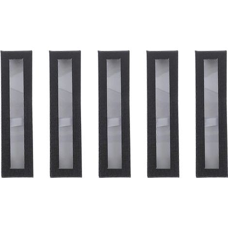 Lot de 5 boîtes de rangement pour stylos individuels, boîtes en papier créatives avec fenêtre.-17.5x4.3cm-Black (1/4)