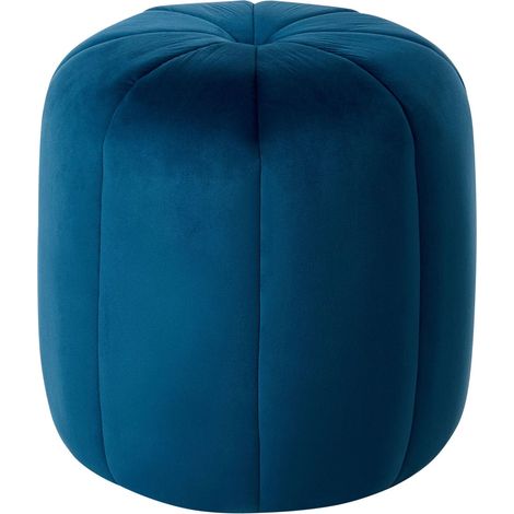 Pouf SELBY Samtstoff Blau