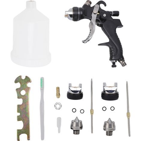HVLP – pistolet de pulvérisation d'air, capacité de 600ML, pulvérisateur de peinture réglable avec buse de 1.4 à 1.7 et de 2mm, pour projets artistiques de meubles, de murs et de voitures (1/5)