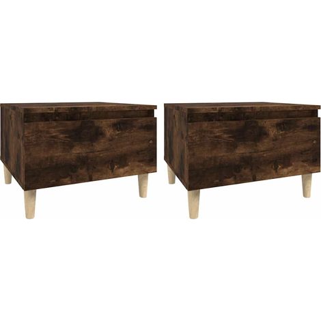 Maison Exclusive - Beistelltische 2 Stk. Räuchereiche 50x46x35 cm (1/5)