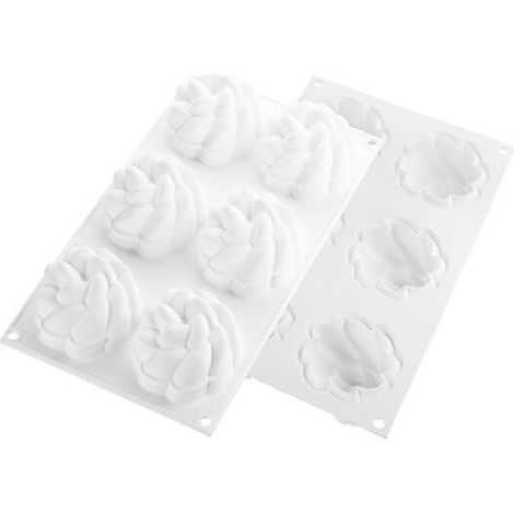 Silikomart kit tarte fleur 6 anelli in plastica ø 80 mm + supporto silicone qualità professionale